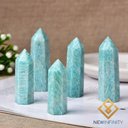 Ver imagem 4 de Ponta de Amazonita Torre Obelisco de Pedra Natural:azul
