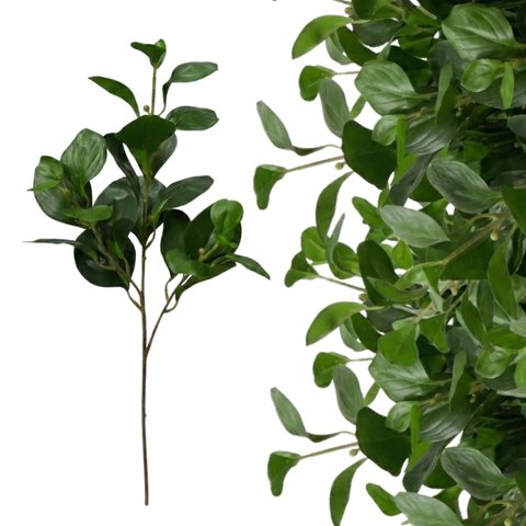 7 Galhos de Planta Peperômia Artificial 65cm Decoração Toque Real