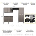 Ver imagem 3 de Cozinha Compacta c/ 2 Leds 3 pçs Pequim Multimóveis V3412 Preta/Lacca Fumê