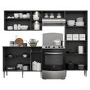 Ver imagem 5 de Cozinha Compacta c/ 2 Leds 3 pçs Pequim Multimóveis V3412 Preta/Lacca Fumê