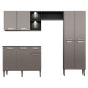 Ver imagem 6 de Cozinha Compacta c/ 2 Leds 3 pçs Pequim Multimóveis V3412 Preta/Lacca Fumê