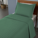 Ver imagem 2 de Kit Colcha Cobre Leito Matelado Solteiro 2 Peças Copacabana 300 Fios Verde