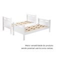 Ver imagem 4 de Beliche Jaspe que Vira Duas Cama com Grade Fixa Mdf com Estrado Madeira Branco com Colchão D23 188x8
