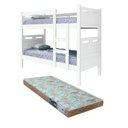Ver imagem 1 de Beliche Jaspe que Vira Duas Cama com Grade Fixa Mdf com Estrado Madeira Branco com Colchão D23 188x8