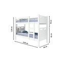Ver imagem 5 de Beliche Jaspe que Vira Duas Cama com Grade Fixa Mdf com Estrado Madeira Branco com Colchão D23 188x8