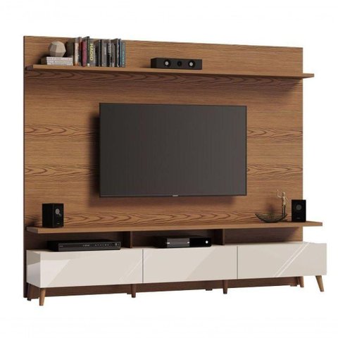 Home Theater Boss 2.2 Freijó com Off White - Imcal Móveis