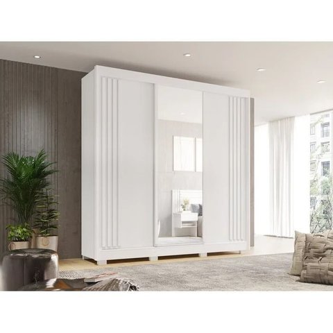 Roupeiro Atenas com Pés Branco - 100% Mdf