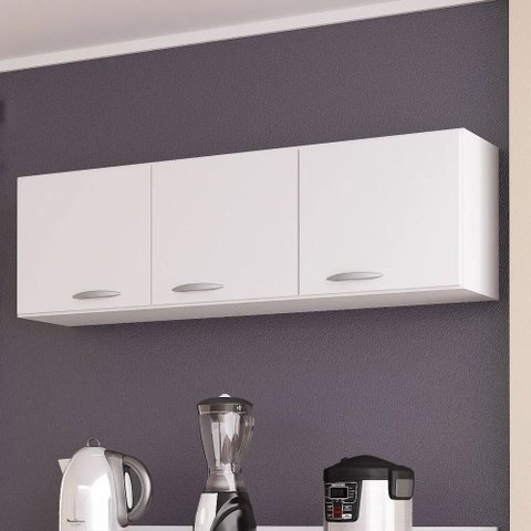 Armário Aéreo de Cozinha 120cm 3 Portas Classic - Poquema