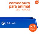 Ver imagem 2 de Kit 2 Comedouros para Animais 25l Azul Gplas