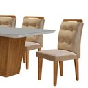 Ver mais imagens de Mesa para Sala de Jantar Aida 180cm Mdf e 6 Cadeiras Moderna Vel. Marrom/off White/imbuia