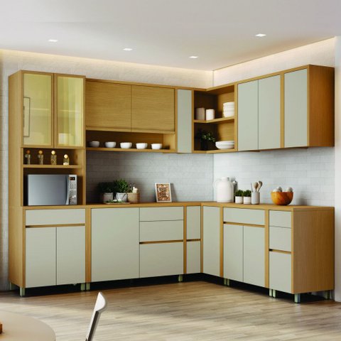 Cozinha 11 Peças Condessa Nesher Canto Paneleiro 100% MDF