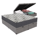 Ver imagem 1 de Cama Box Baú Bipartido Casal Cinza e Colchão Airtech 100 D33 Ortobom