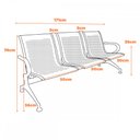 Ver imagem 2 de Cadeira Longarina Dubai 3 Lugares Metalico - Fratini