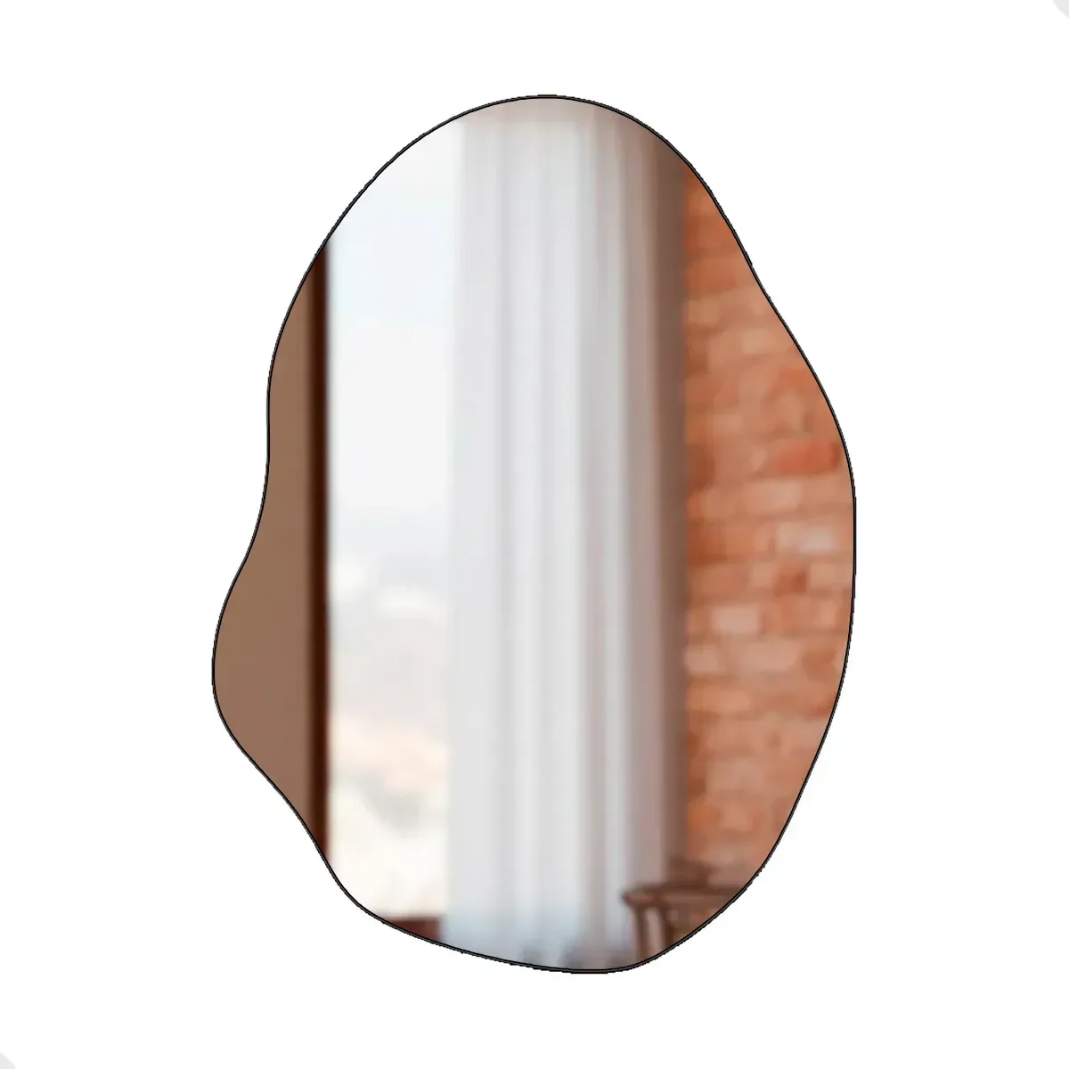 Ver imagem 2 de Espelho Decorativo de Parede Orgânico com Led Frio Mod Rubi 55x75 para Sala Quarto Banheiro Hall