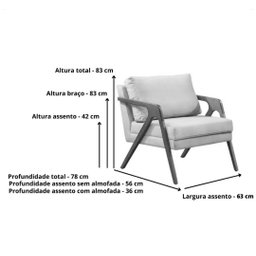 Kit 2 Poltronas Mona + Namoradeira 2 Lugares Madeira Luxo - 4