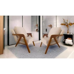 Kit 2 Poltronas Mona + Namoradeira 2 Lugares Madeira Luxo - 3