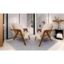 Ver imagem 3 de Kit 2 Poltronas Mona + Namoradeira 2 Lugares Madeira Luxo