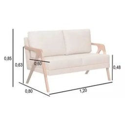 Kit 2 Poltronas Mona + Namoradeira 2 Lugares Madeira Luxo - 5