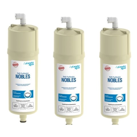 Kit 3 Un Refil Purificador Nobles Encaixe Especial Compatível com Aparelhos: Europa Noblesse Plus, e
