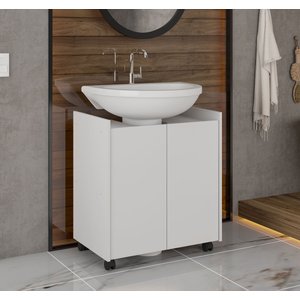 Gabinete Armário Banheiro Pia de Coluna Eccos-branco