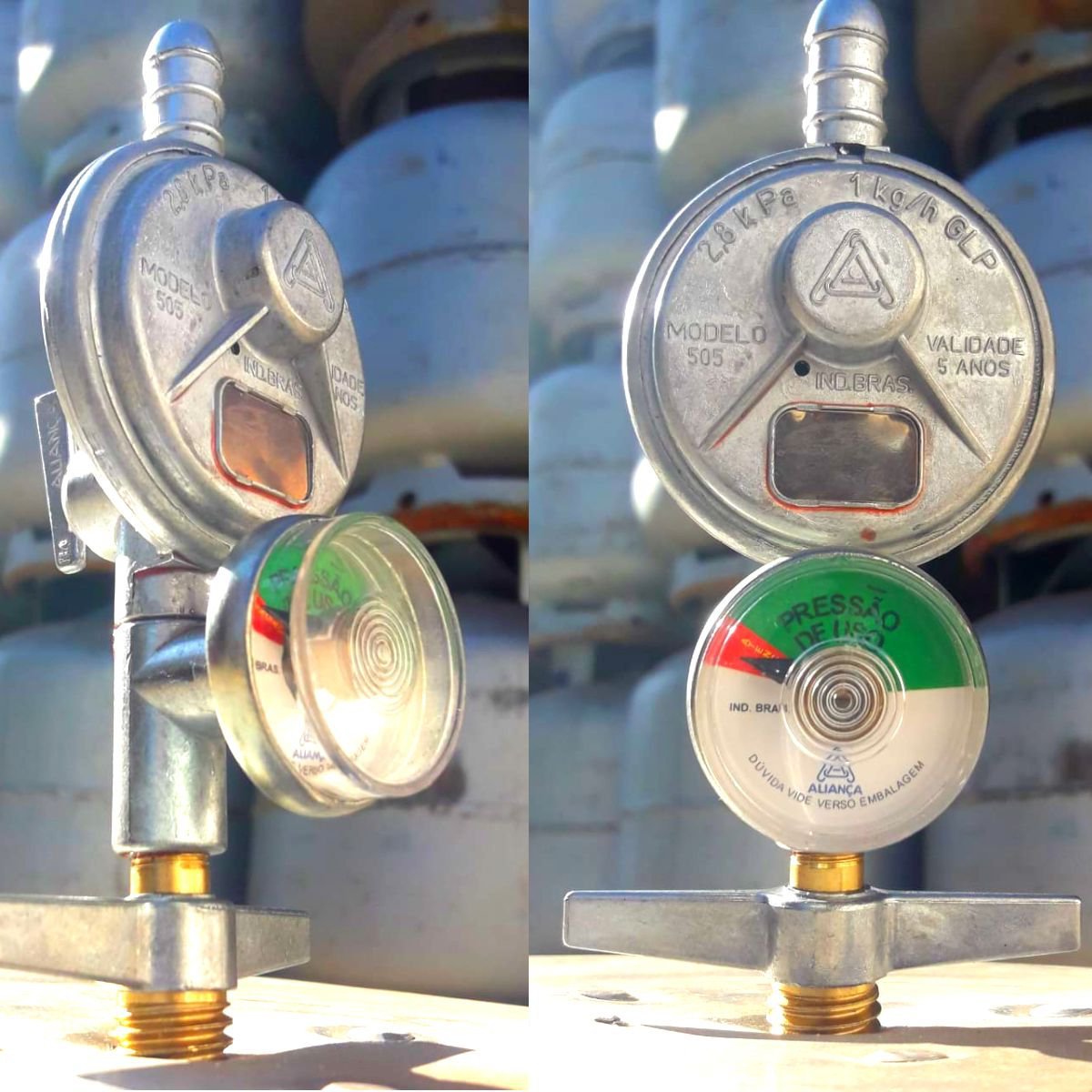 Kit 2m Mangueira Metálica Dako Registro 505Visor Aliança gas - 3