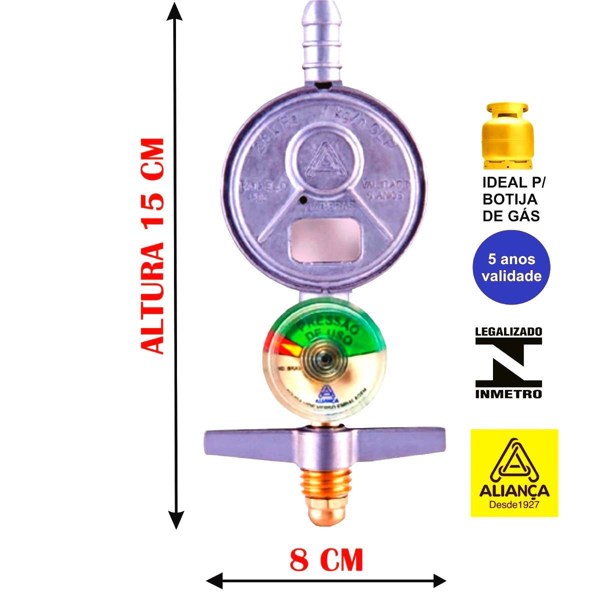 Kit 2m Mangueira Metálica Dako Registro 505Visor Aliança gas - 4