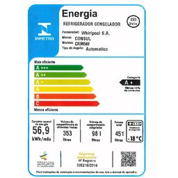 Geladeira Consul Frost Free Duplex e Painel Eletrônico Externo 451l Crm56f - 12