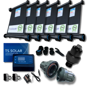 Coletor Solar Injetado Ctps (3mt) 10un + Controlador Ecomasol+ Vávula Retenção + Válvula Qv