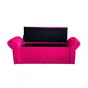 Ver imagem 4 de Kit de Quarto Cabeceira de Cama Box e Calçadeira Baú Dubai King 195 Cm Suede Rosa Pink do Lar Mó