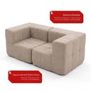 Ver imagem 4 de Sofá Modular Boucle Capuccino 2 Lugares 172cm Bege Kappesberg