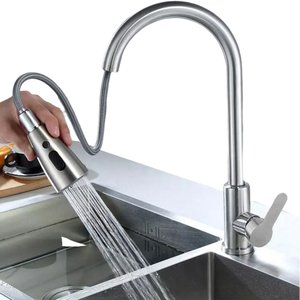 Torneira Gourmet para Cozinha com Ducha Extensível 50cm e Giro 360° + Monocomando Água Quente e Fria