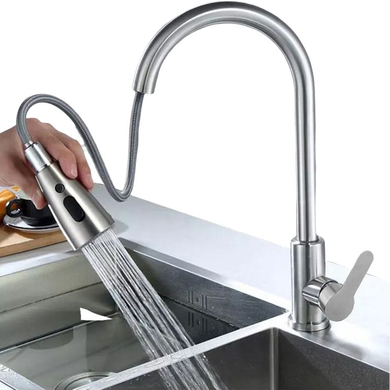 Torneira Gourmet para Cozinha com Ducha Extensível 50cm e Giro 360° + Monocomando Água Quente e Fria