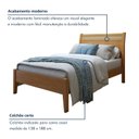 Ver imagem 3 de Cama Casal 140cm Madeira Maciça Ratan Esmeralda