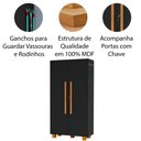 Ver imagem 2 de Armário Multiuso 100% Mdf 2 Portas C/ Chave Londres Preto