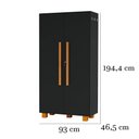 Ver imagem 4 de Armário Multiuso 100% Mdf 2 Portas C/ Chave Londres Preto