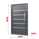 Ver imagem 4 de Porta Pivotante Alumínio Lambril Premium c/Pux.Dir. Elite Cinza 240x130 Brimak