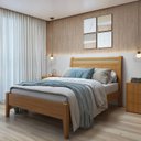 Ver imagem 1 de Cama Queen 160cm Madeira Maciça Ratan Esmeralda