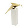 Escultura Origami em Mármore e Metal 30x28x7cm - 1