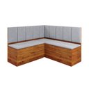 Ver imagem 1 de Banco Estofado de Canto Alemao Soberano com Baú Mel Linho Cinza Viero