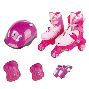 Patins Ajustável Triline Com kit Proteção Rosa Fenix - 30 - 33