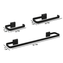 Ver imagem 2 de Kit Acessórios para Banheiros 3 Peças Lavabo Banho Preto Fosco