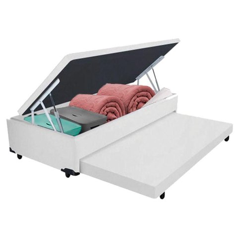 Bicama Box Baú com Cama Auxiliar Solteiro 78x188x44 Branco