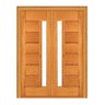 Porta Dupla de Abrir Horizontal com Visor - Madeira Maciça - Angelim:2,12m X 1,24m - 1