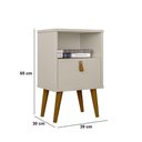 Ver imagem 2 de Mesa de Cabeceira Keila Off White 39x65 Cm L04 - D'Rossi