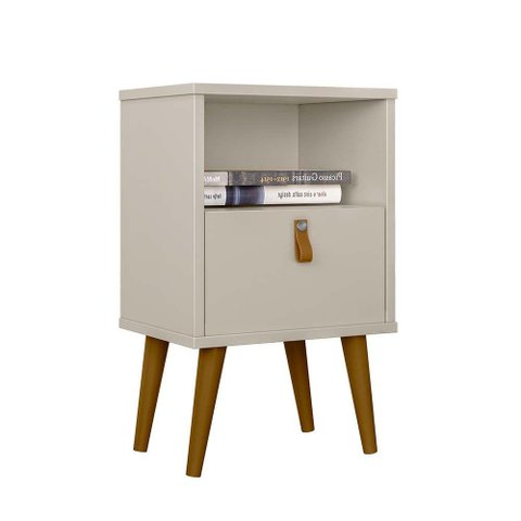 Mesa de Cabeceira Keila Off White 39x65 Cm L04 - D'Rossi