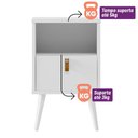 Ver imagem 5 de Mesa de Cabeceira Keila Off White 39x65 Cm L04 - D'Rossi