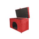 Ver imagem 2 de Puff Pet Baú Estofado para Cachorro e Gato - Vermelho
