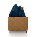 Ver imagem 5 de Sofá Montecarlo 3 Lugares 232cm Veludo/pu Azul/caramelo
