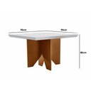 Ver imagem 2 de Conjunto: Mesa Sala Jantar Nevada C/ Tampo Madeirado C/ Vidro Canto Curvo 90x90cm e 4 Cadeiras Dafne
