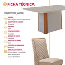 Ver imagem 7 de Mesa de Jantar Isadora 180cm Tampo MDF Vidro Canto Copo com 6 Cadeiras Yasmin